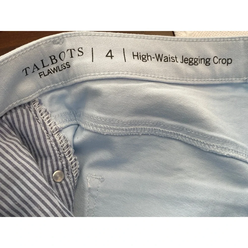 Talbots Flawless High Waist Jegging Crop Jeans Womens 4 Soft Pale‎ Blue Pastel